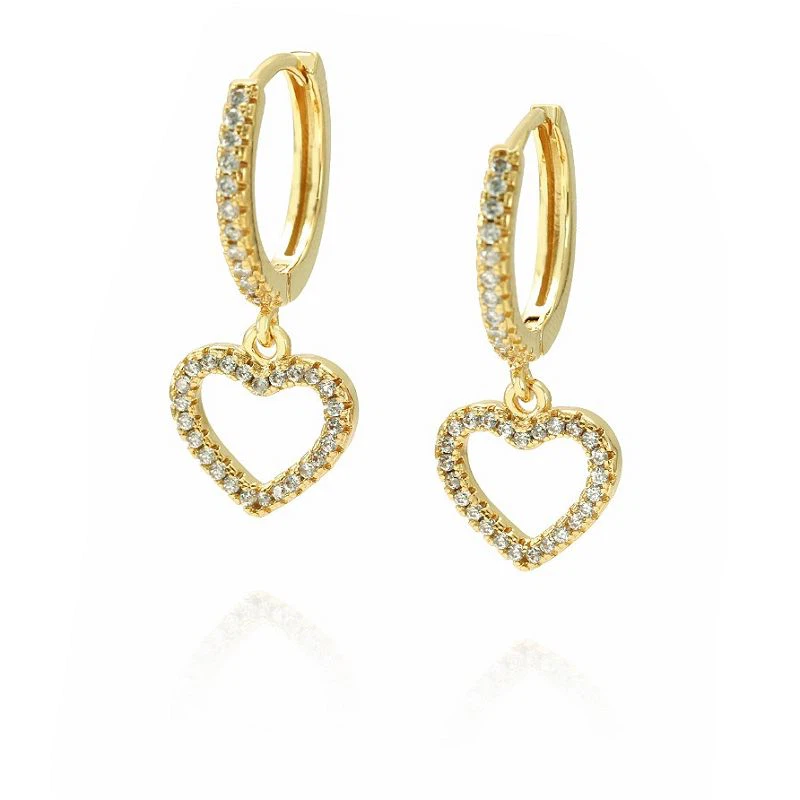 Strieborný náušnicový kruh 925 so srdcom