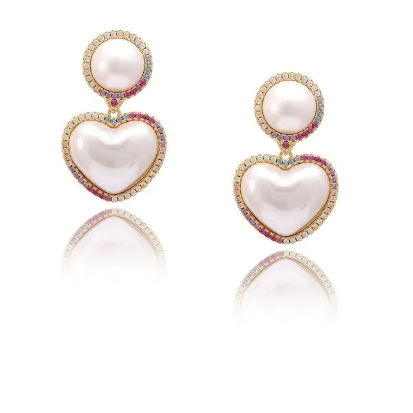 Perlové náušnice v tvare srdca