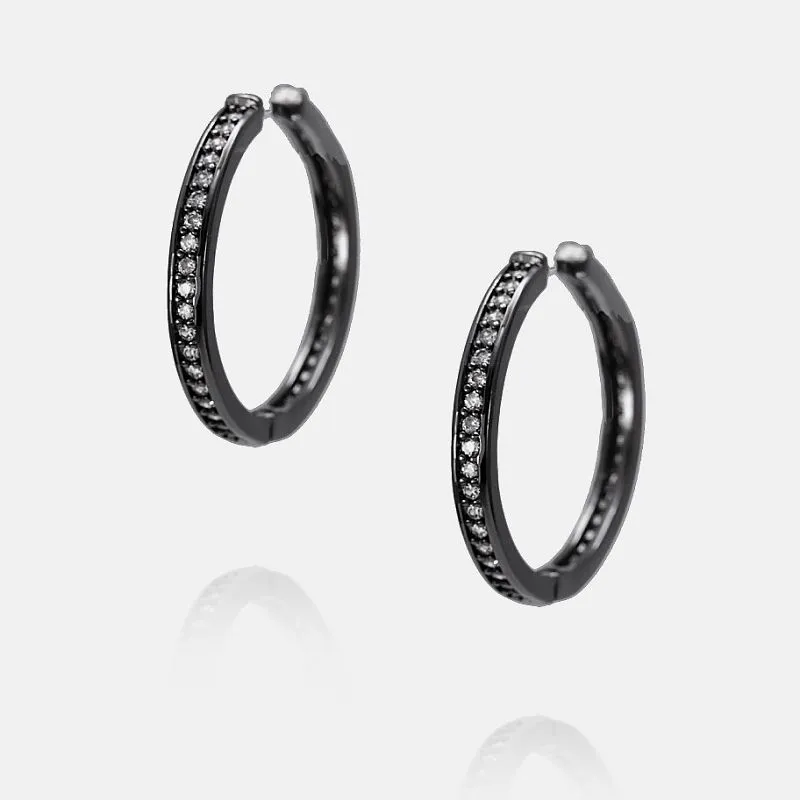 Hematitovaná obručová náušnica