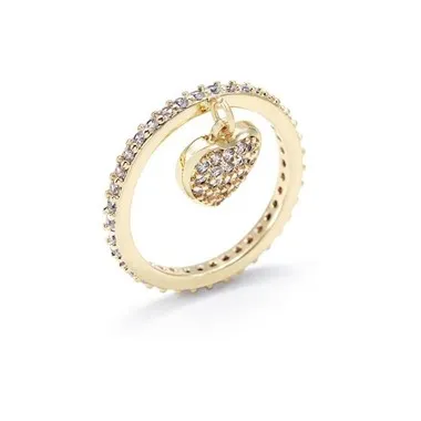 Módny zlatý prsteň so srdiečkom