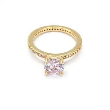 Sterling Silver White Cz svadobný prsteň