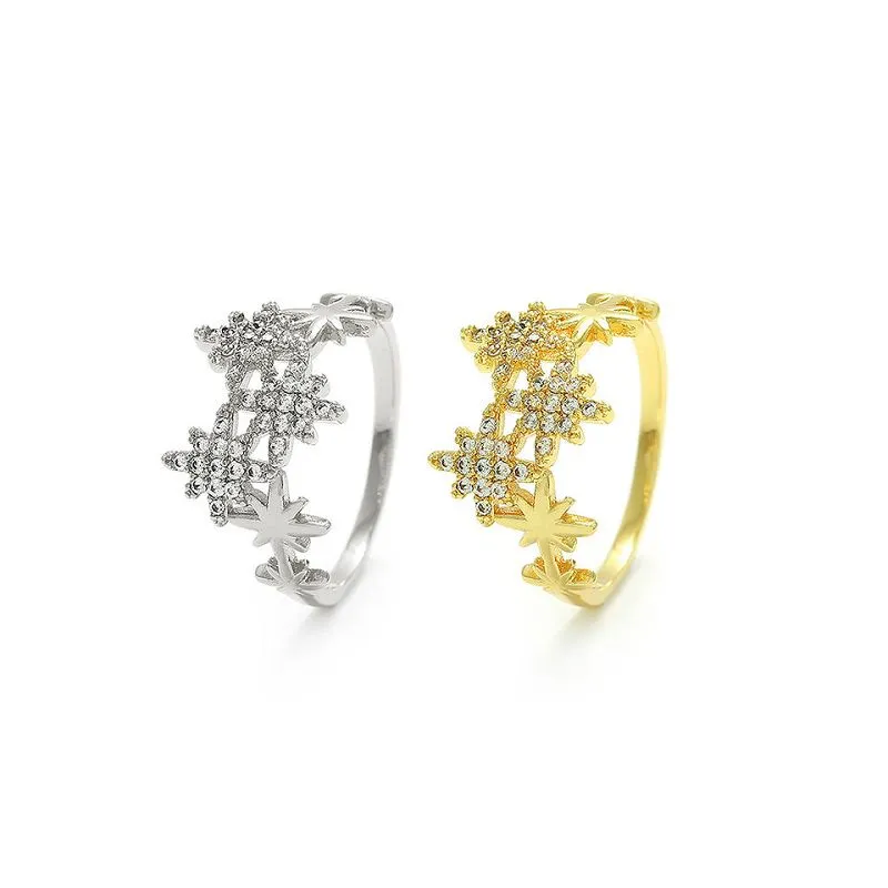 Dámsky prsteň s dizajnom snehových vločiek