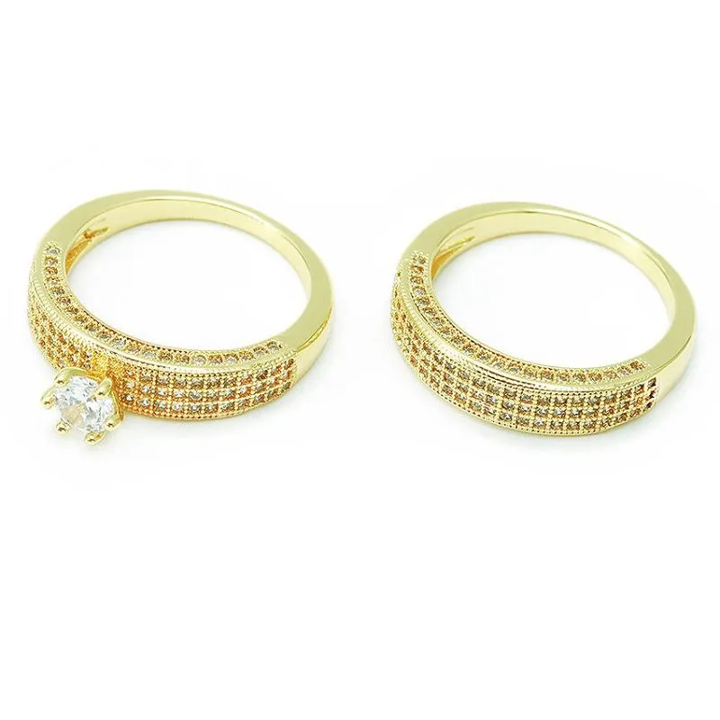 Jedinečná sada pozlátených svadobných prsteňov