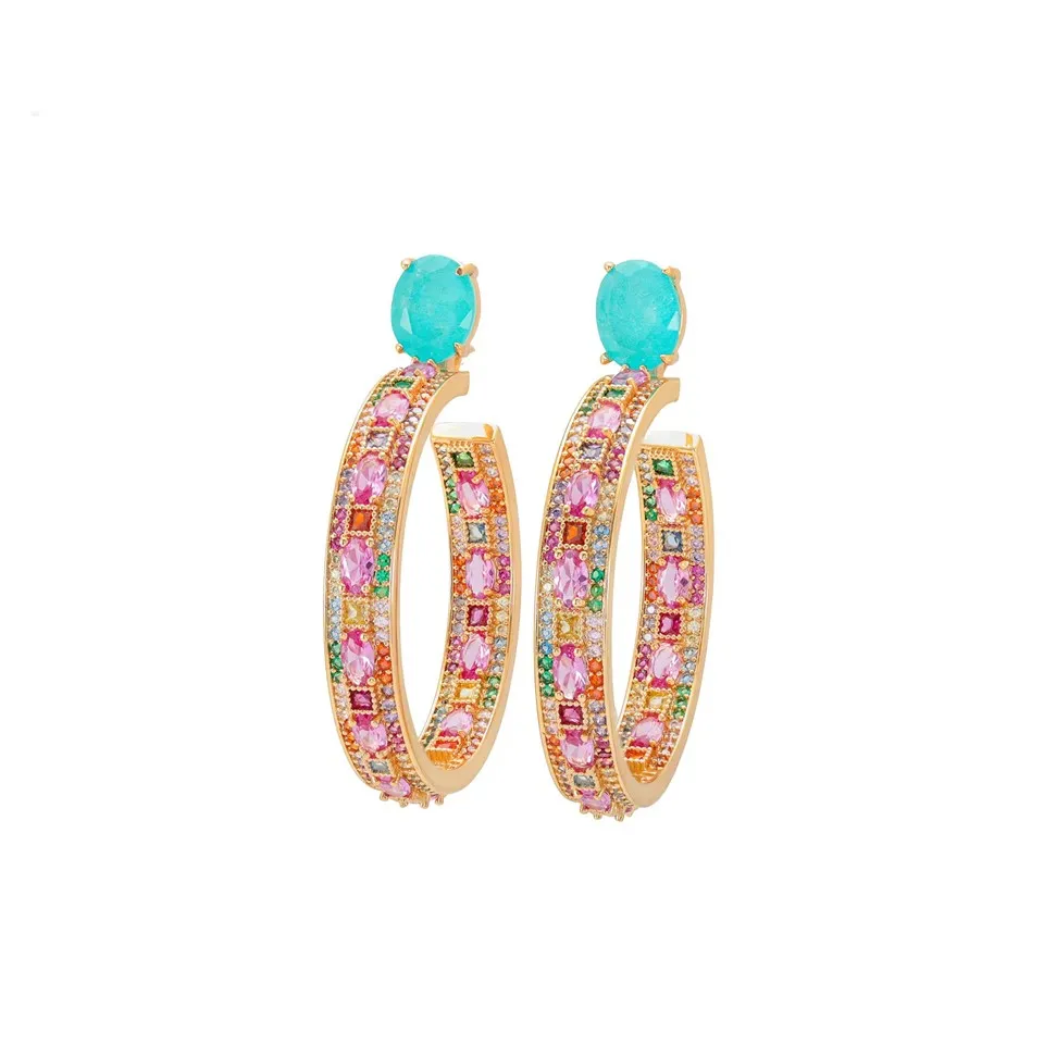 Dámske náušnice z pozláteného zirkónu Fusion